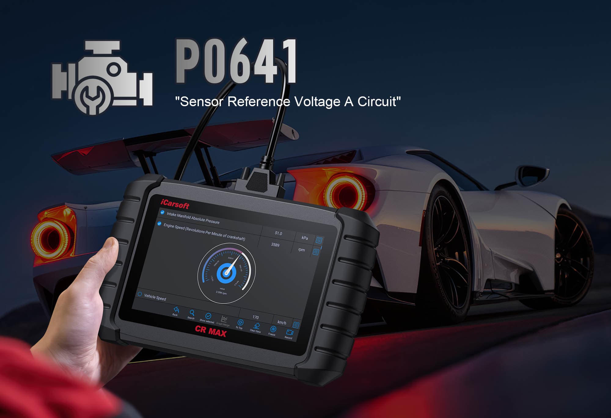 Learn to Diagnose &amp; Clear P0641 with iCarsoft CR MAX