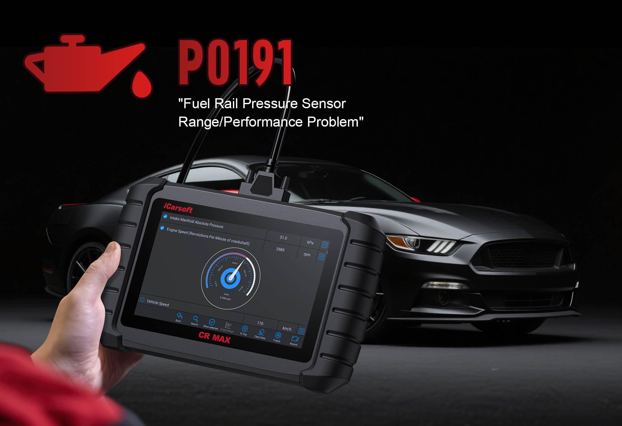 Diagnose &amp; Clear P0191 with iCarsoft CR MAX